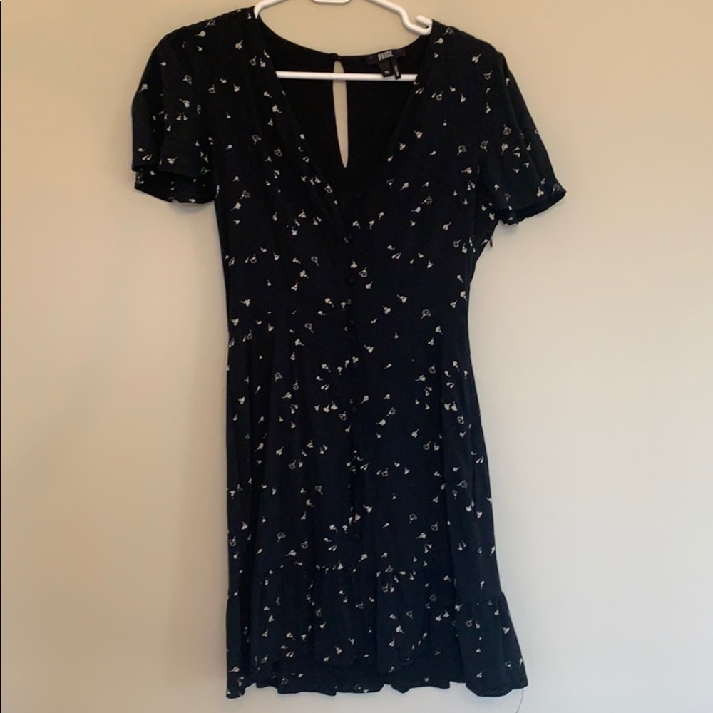 Paige black floral mini dress